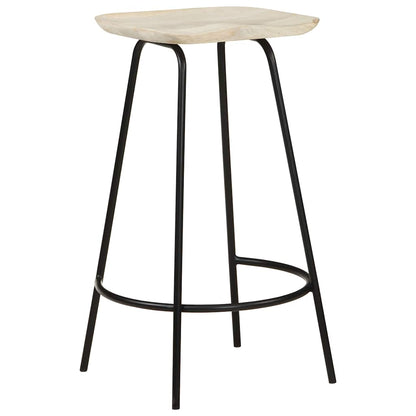 vidaXL Bar Stools 2 pcs Solid Mango Wood - Black - 38 x 36 x 74 cm