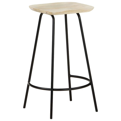 vidaXL Bar Stools 4 pcs Solid Mango Wood - Brown - 38 x 36 x 74 cm