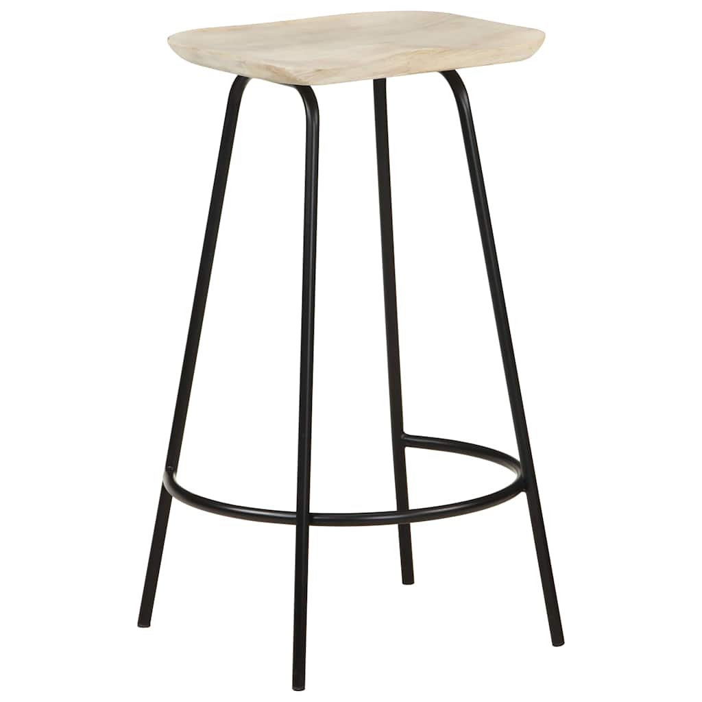 vidaXL Bar Stools 4 pcs Solid Mango Wood - Brown - 38 x 36 x 74 cm