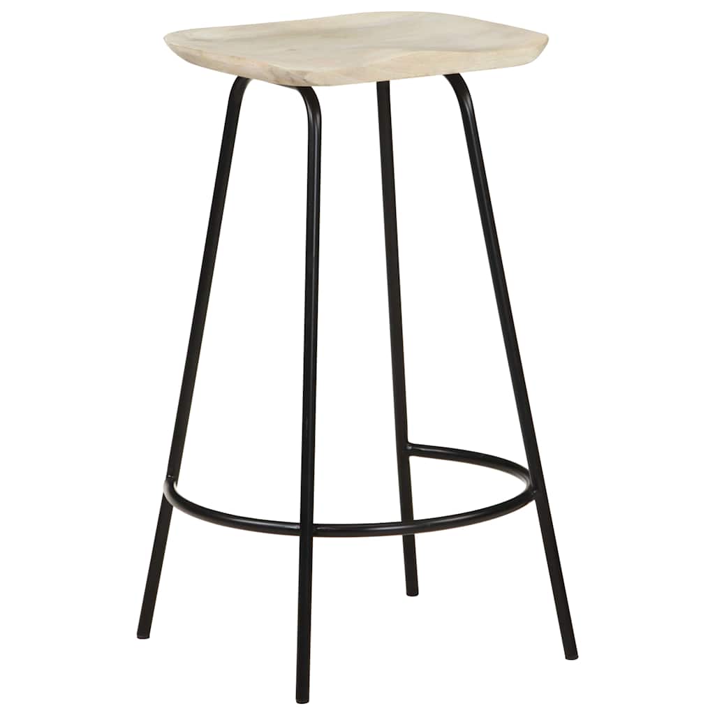 vidaXL Bar Stools 4 pcs Solid Mango Wood - Brown - 38 x 36 x 74 cm