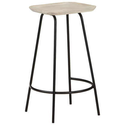 vidaXL Bar Stools 4 pcs Solid Mango Wood - Brown - 38 x 36 x 74 cm