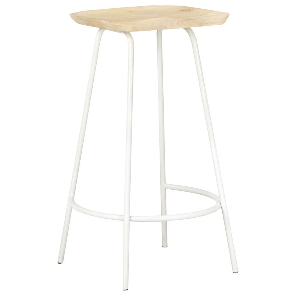 vidaXL Bar Stools 2 pcs Solid Mango Wood - Brown - 38 x 36 x 74 cm