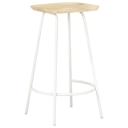 vidaXL Bar Stools 2 pcs Solid Mango Wood - Brown - 38 x 36 x 74 cm