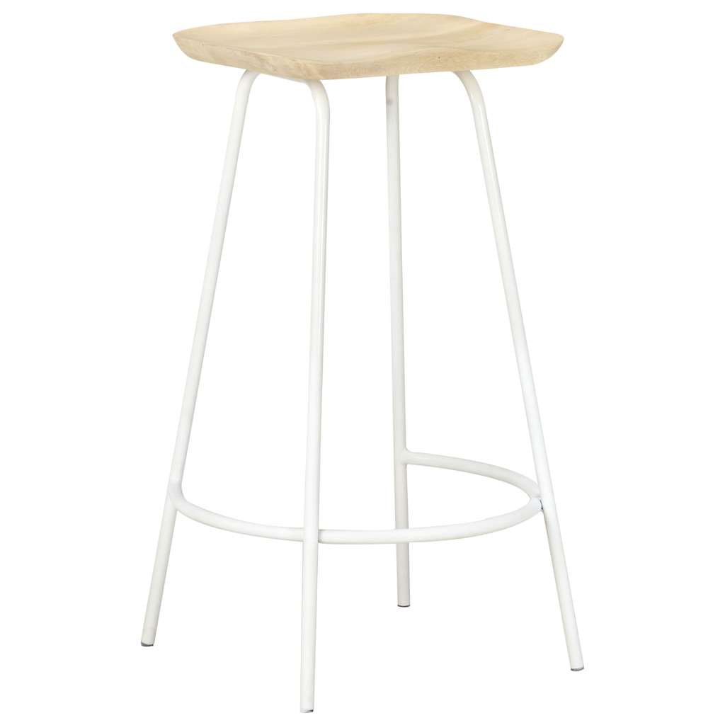 vidaXL Bar Stools 2 pcs Solid Mango Wood - Brown - 38 x 36 x 74 cm