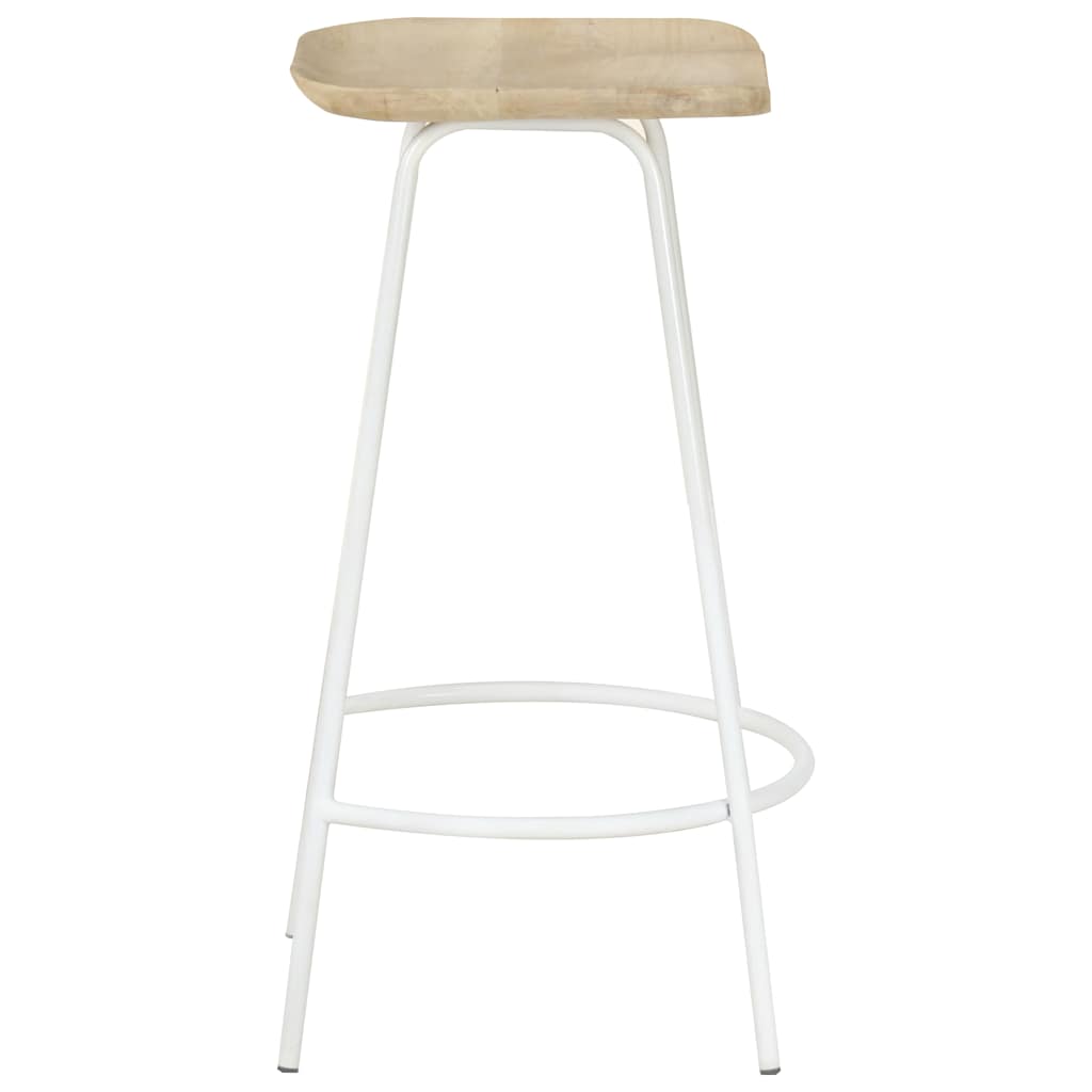vidaXL Bar Stools 2 pcs Solid Mango Wood - Brown - 38 x 36 x 74 cm