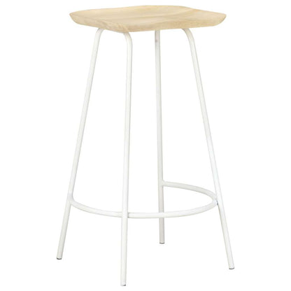 vidaXL Bar Stools 4 pcs Solid Mango Wood - Beige - 38 x 36 x 74 cm
