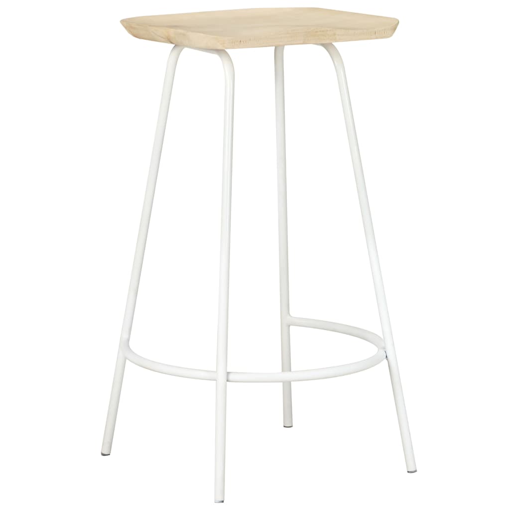 vidaXL Bar Stools 4 pcs Solid Mango Wood - Beige - 38 x 36 x 74 cm