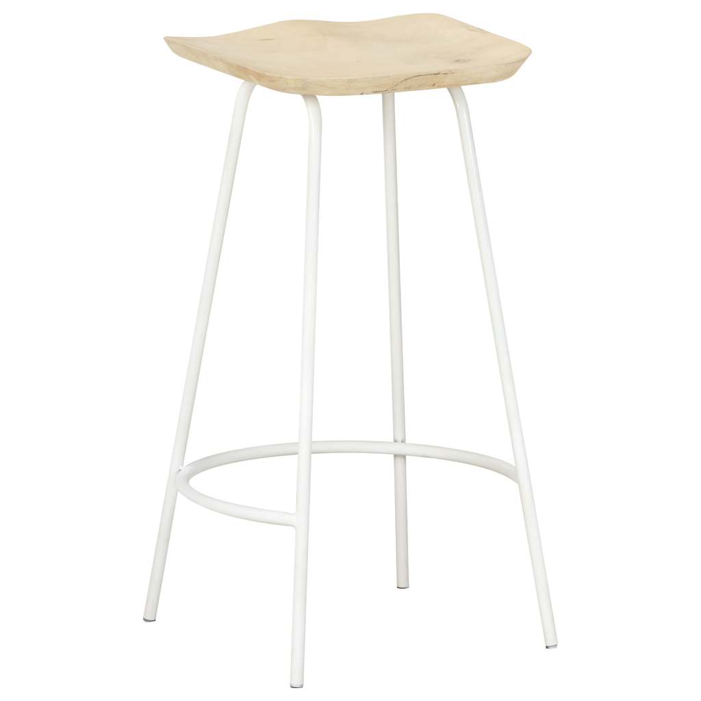 vidaXL Bar Stools 4 pcs Solid Mango Wood - Beige - 38 x 36 x 74 cm