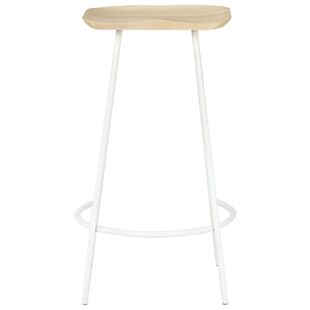 vidaXL Bar Stools 4 pcs Solid Mango Wood - Beige - 38 x 36 x 74 cm