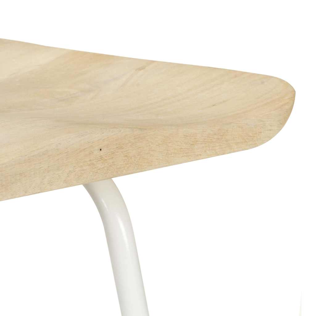 vidaXL Bar Stools 4 pcs Solid Mango Wood - Beige - 38 x 36 x 74 cm