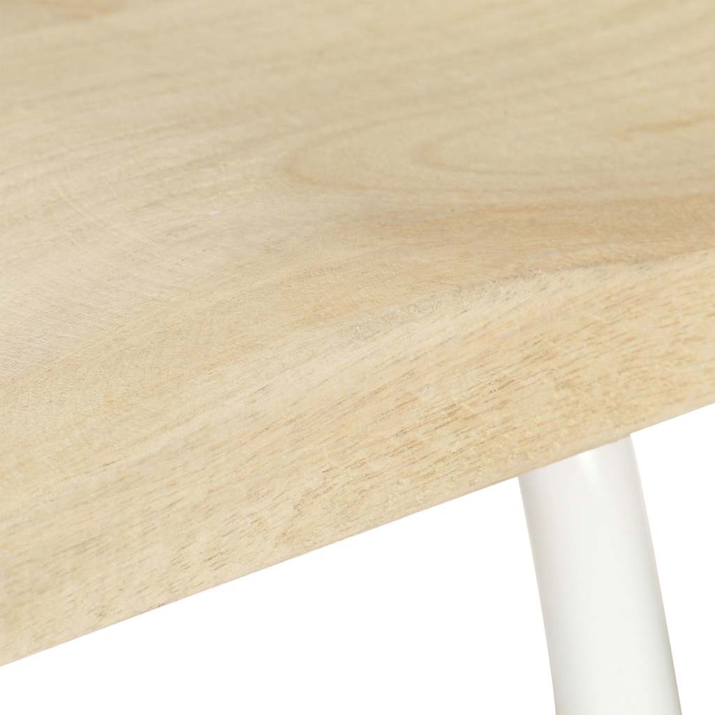 vidaXL Bar Stools 4 pcs Solid Mango Wood - Beige - 38 x 36 x 74 cm