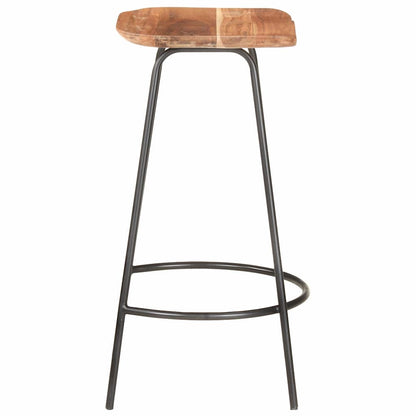 vidaXL Bar Stools 2 pcs Solid Acacia Wood - Brown - 38 x 36 x 74 cm