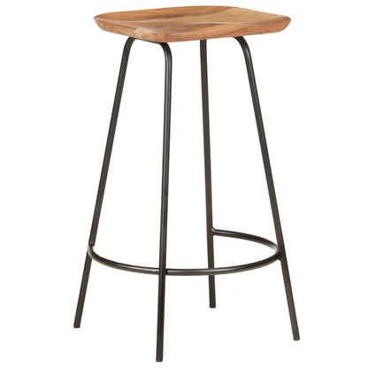 vidaXL Bar Stools 4 pcs Solid Acacia Wood - White - 38 x 36 x 74 cm