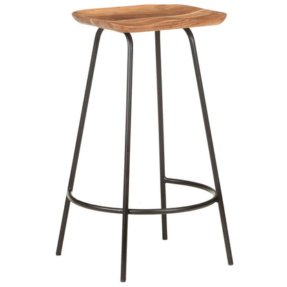 vidaXL Bar Stools 4 pcs Solid Acacia Wood - White - 38 x 36 x 74 cm