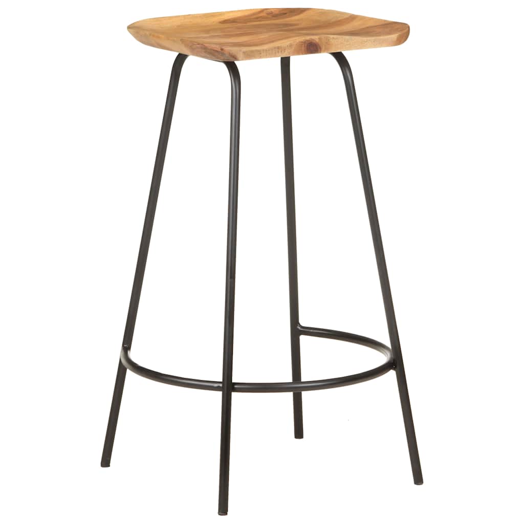 vidaXL Bar Stools 4 pcs Solid Acacia Wood - White - 38 x 36 x 74 cm