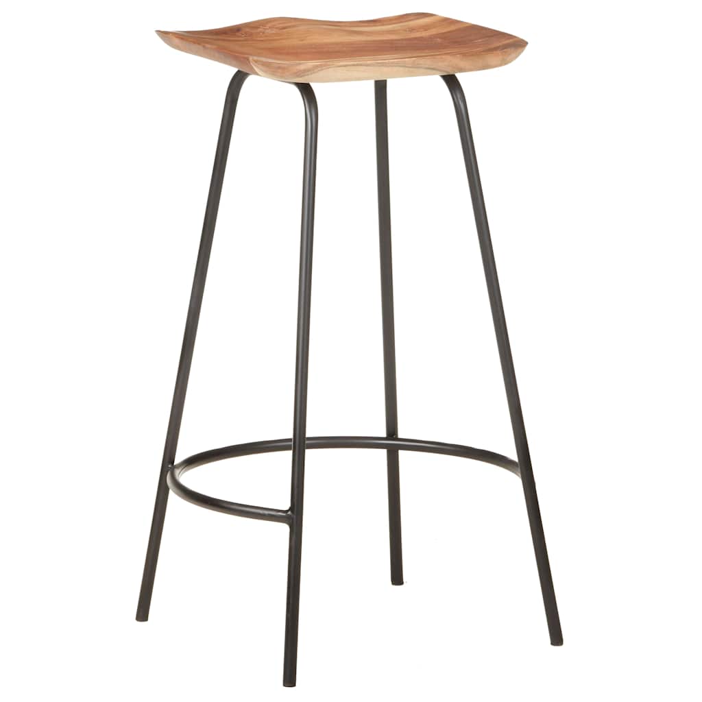 vidaXL Bar Stools 4 pcs Solid Acacia Wood - White - 38 x 36 x 74 cm