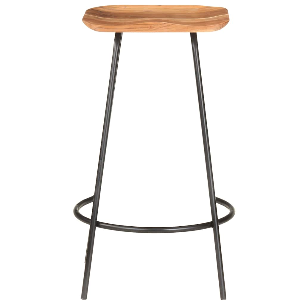 vidaXL Bar Stools 4 pcs Solid Acacia Wood - White - 38 x 36 x 74 cm