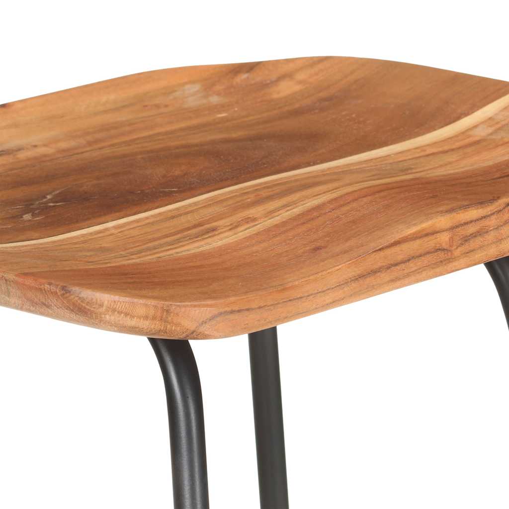 vidaXL Bar Stools 4 pcs Solid Acacia Wood - White - 38 x 36 x 74 cm