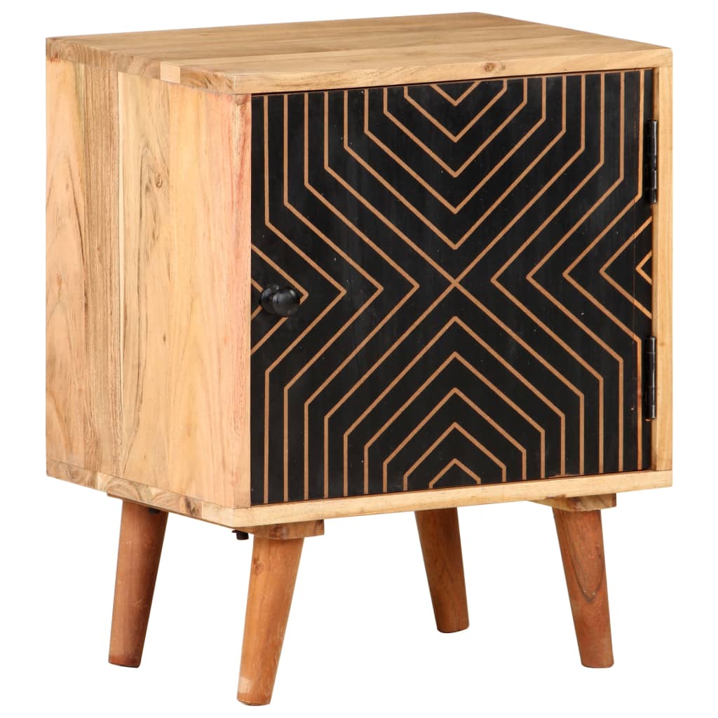 vidaXL Bedside Cabinet 40x30x50 cm Solid Acacia Wood - Beige