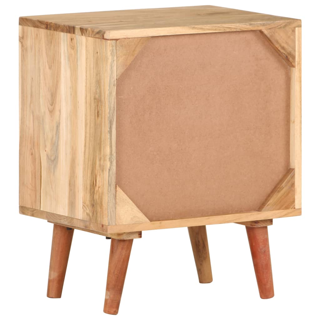vidaXL Bedside Cabinet 40x30x50 cm Solid Acacia Wood - Beige