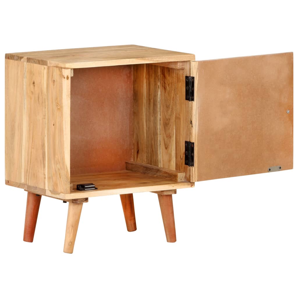 vidaXL Bedside Cabinet 40x30x50 cm Solid Acacia Wood - Beige