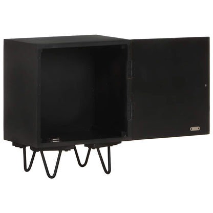 vidaXL Bedside Cabinet with Brass Front 40x30x50 cm Solid Mango Wood - Gold