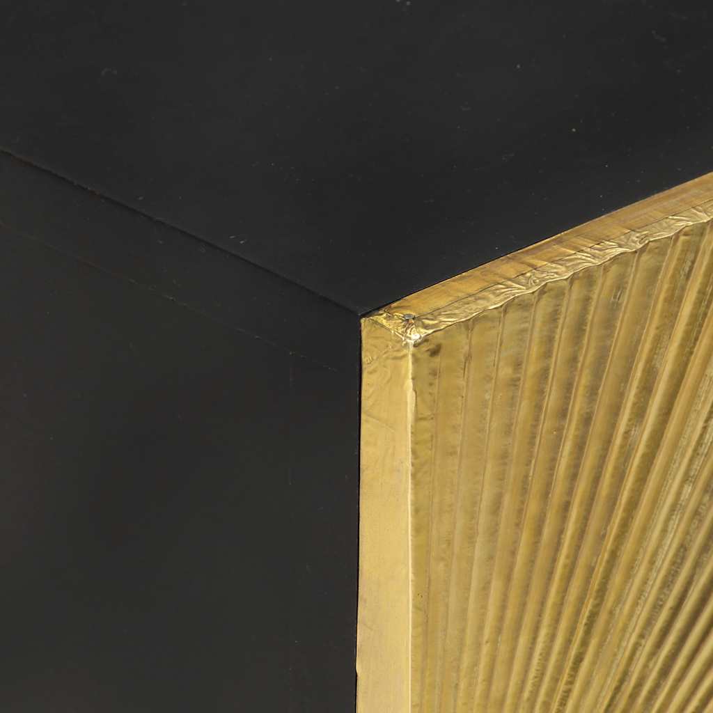 vidaXL Bedside Cabinet with Brass Front 40x30x50 cm Solid Mango Wood - Gold