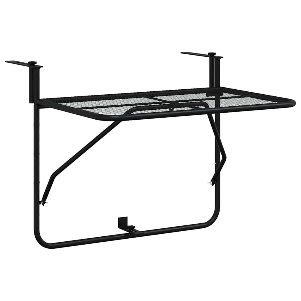 325924 vidaXL Balcony Table Black 60x40 cm Steel - 60 x 40 x 65 cm
