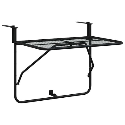 325924 vidaXL Balcony Table Black 60x40 cm Steel - 60 x 40 x 65 cm