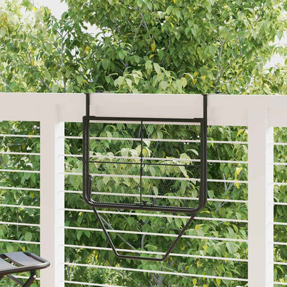 325924 vidaXL Balcony Table Black 60x40 cm Steel - 60 x 40 x 65 cm