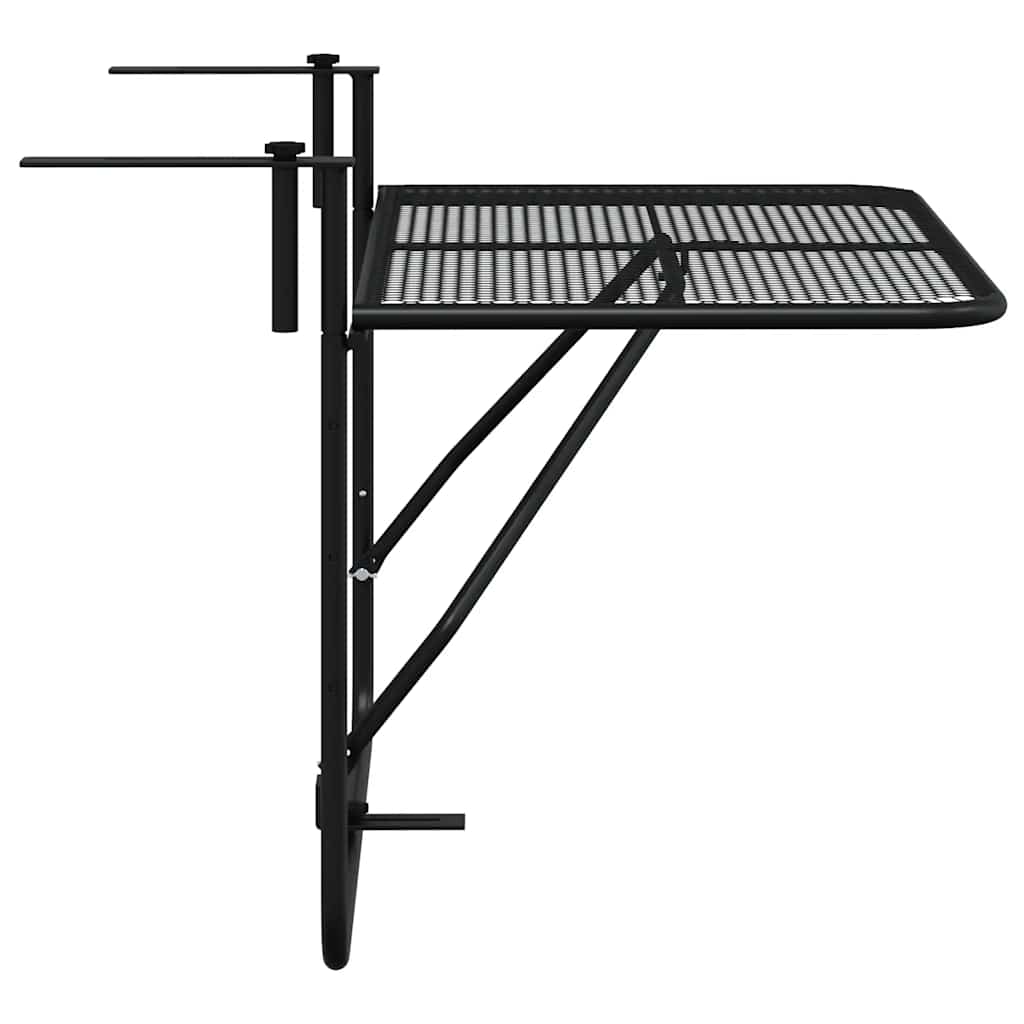 325924 vidaXL Balcony Table Black 60x40 cm Steel - 60 x 40 x 65 cm