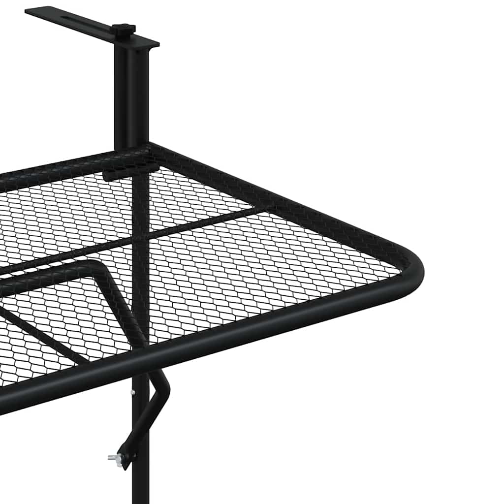 325924 vidaXL Balcony Table Black 60x40 cm Steel - 60 x 40 x 65 cm