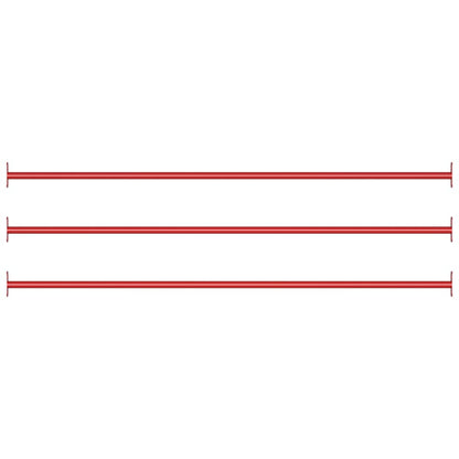 vidaXL Turning Bars 3 pcs 125 cm Steel Red