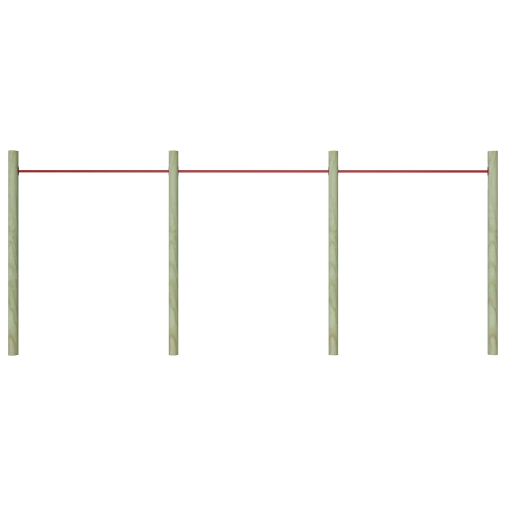 vidaXL Turning Bars 3 pcs 125 cm Steel Red