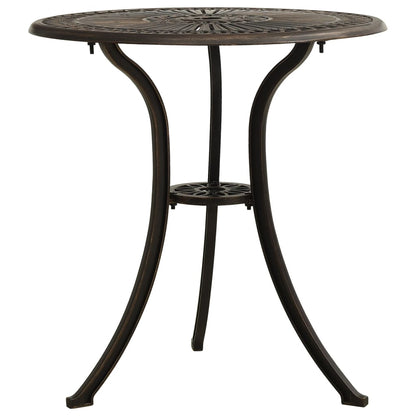 vidaXL Garden Table Bronze 62x62x65 cm Cast Aluminium - Brown