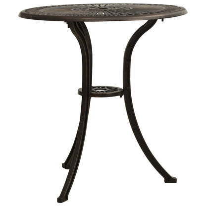 vidaXL Garden Table Bronze 62x62x65 cm Cast Aluminium - Brown