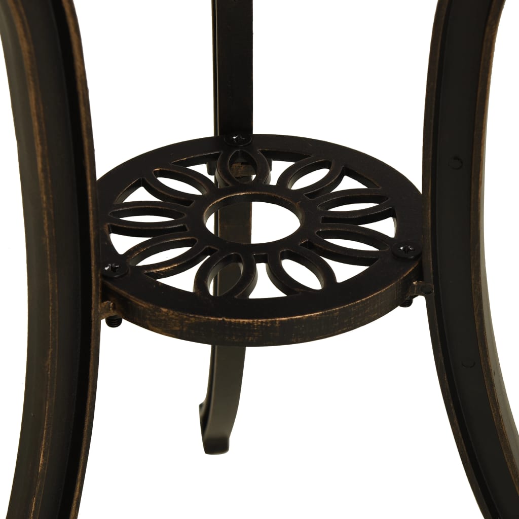 vidaXL Garden Table Bronze 62x62x65 cm Cast Aluminium - Brown