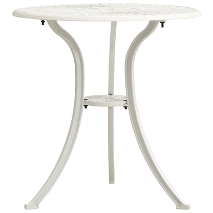 vidaXL Garden Table White 62x62x65 cm Cast Aluminium