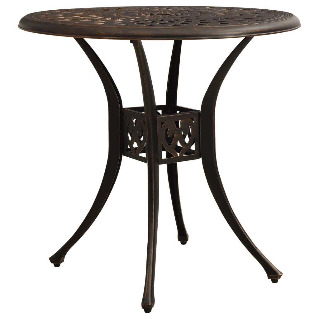 vidaXL Garden Table Bronze 78x78x72 cm Cast Aluminium - Brown