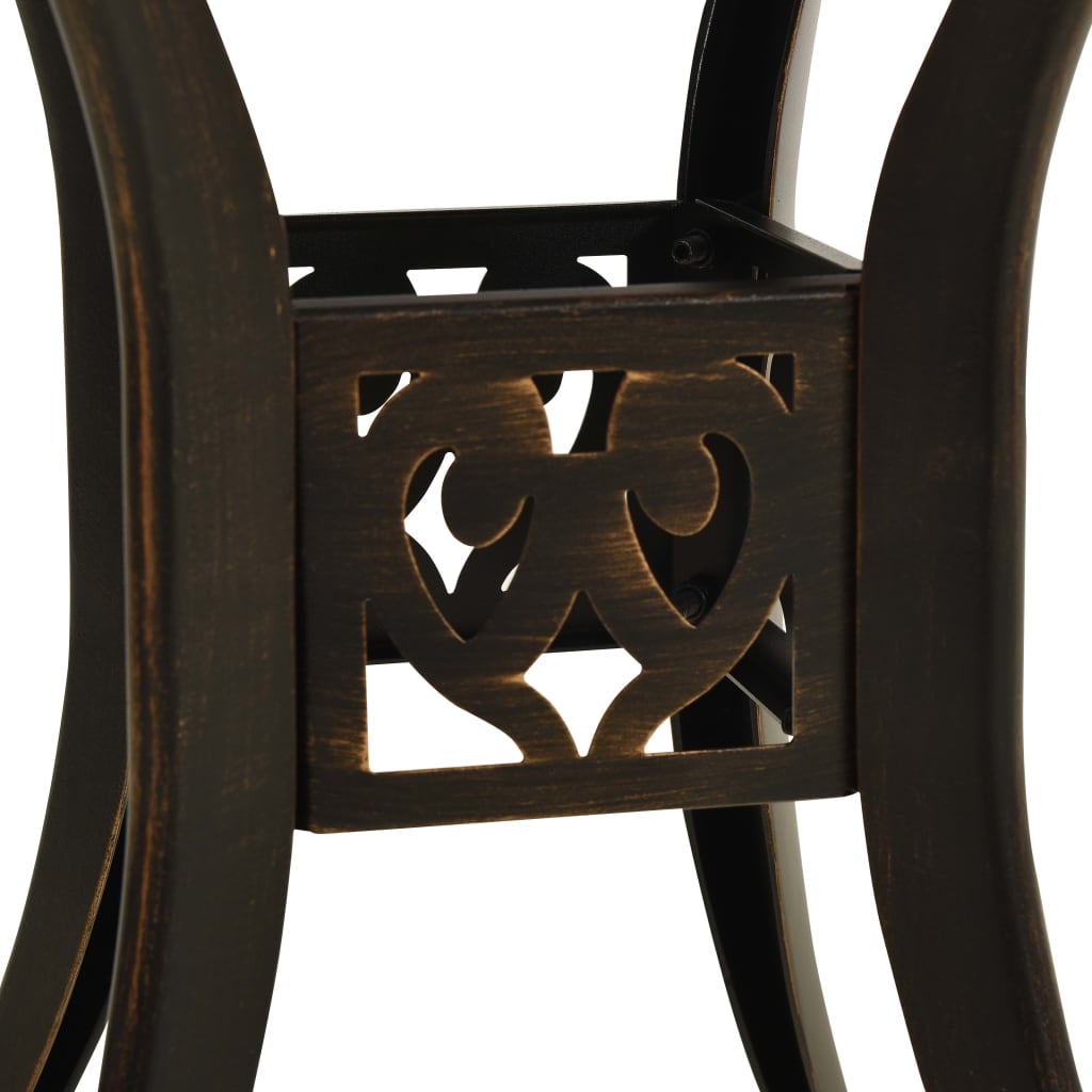 vidaXL Garden Table Bronze 78x78x72 cm Cast Aluminium - Brown