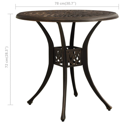 vidaXL Garden Table Bronze 78x78x72 cm Cast Aluminium - Brown