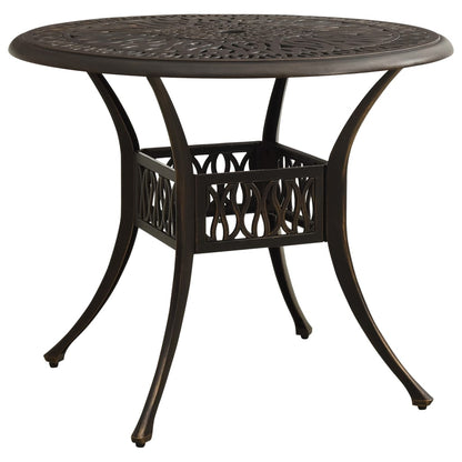 vidaXL Garden Table Bronze 90x90x74 cm Cast Aluminium - Brown