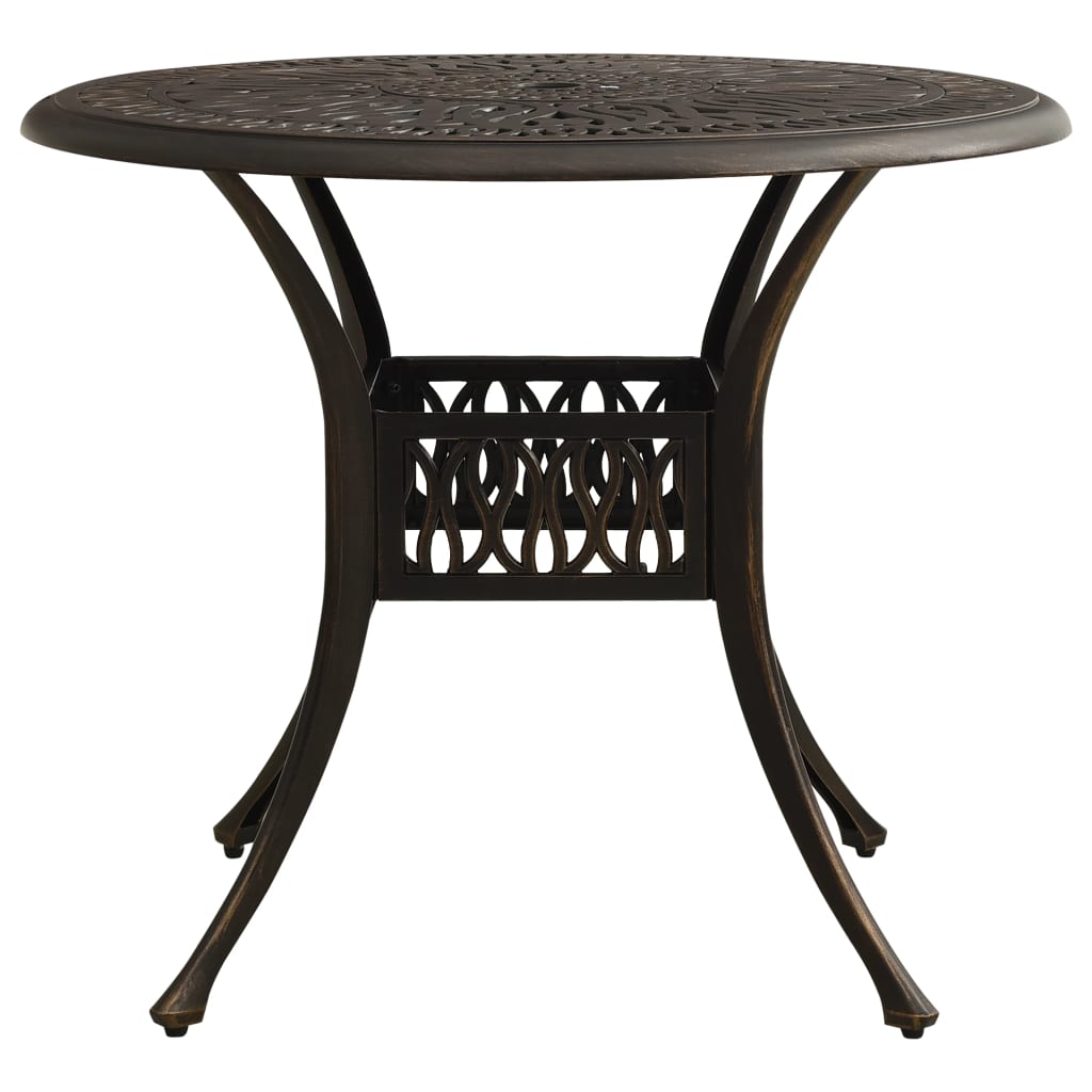 vidaXL Garden Table Bronze 90x90x74 cm Cast Aluminium - Brown