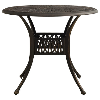 vidaXL Garden Table Bronze 90x90x74 cm Cast Aluminium - Brown