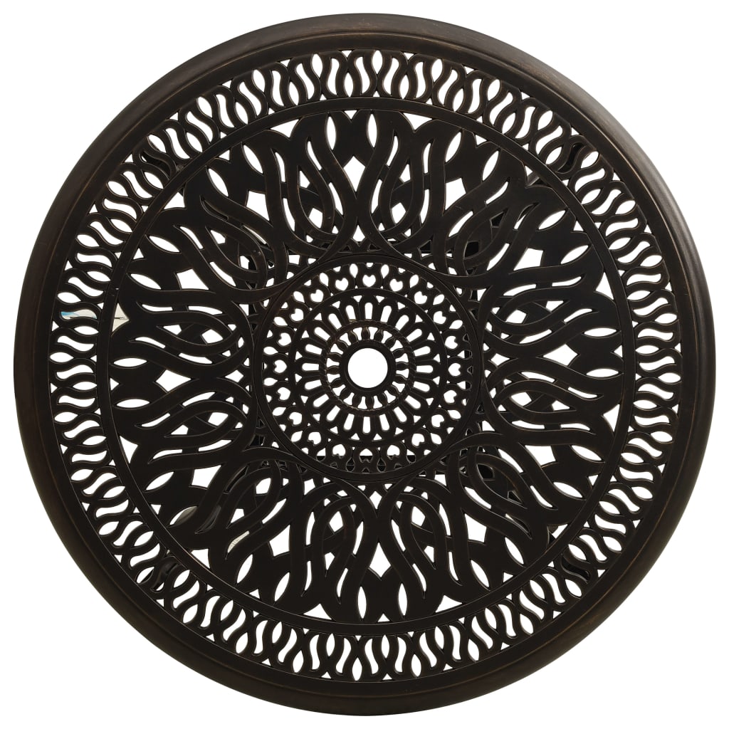 vidaXL Garden Table Bronze 90x90x74 cm Cast Aluminium - Brown