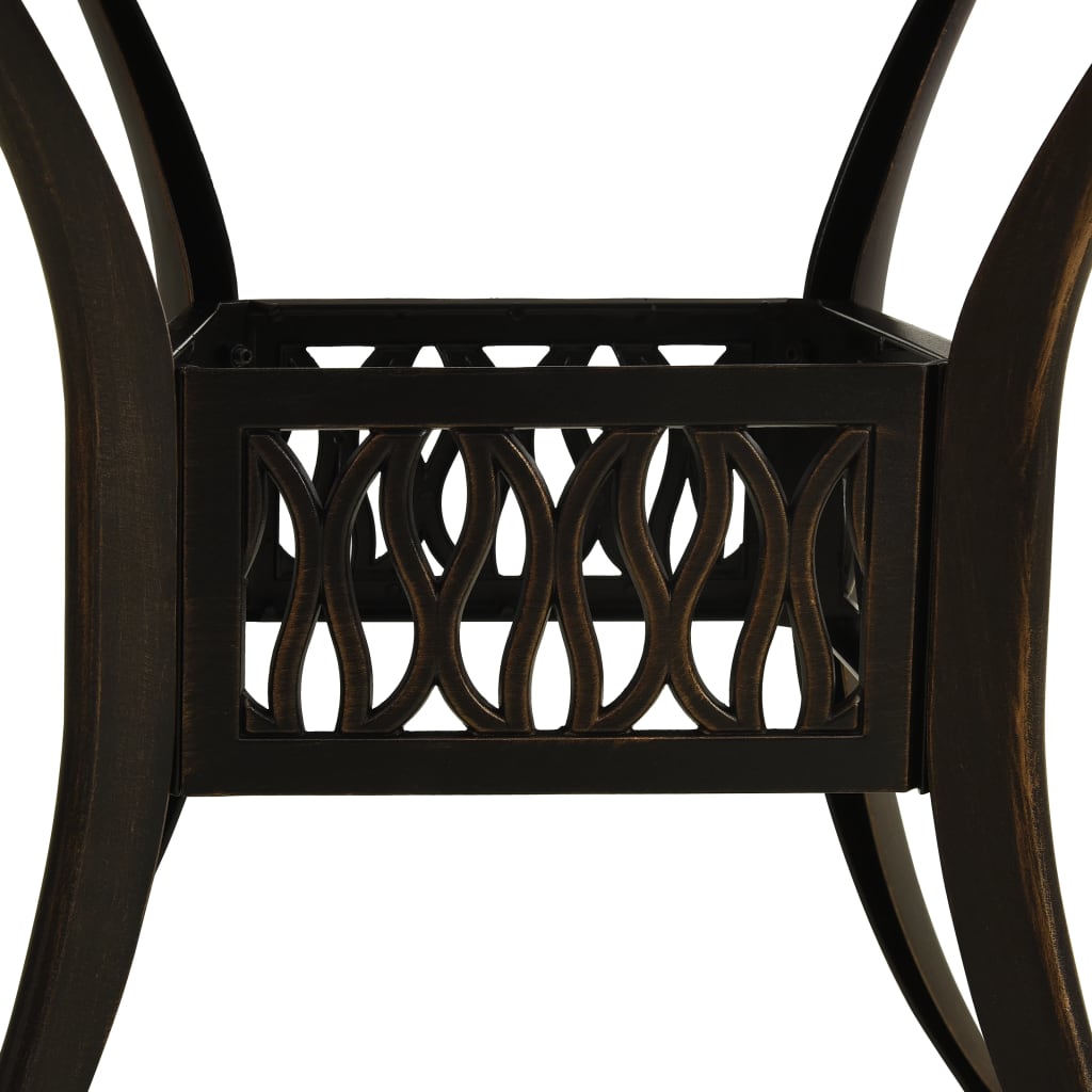 vidaXL Garden Table Bronze 90x90x74 cm Cast Aluminium - Brown