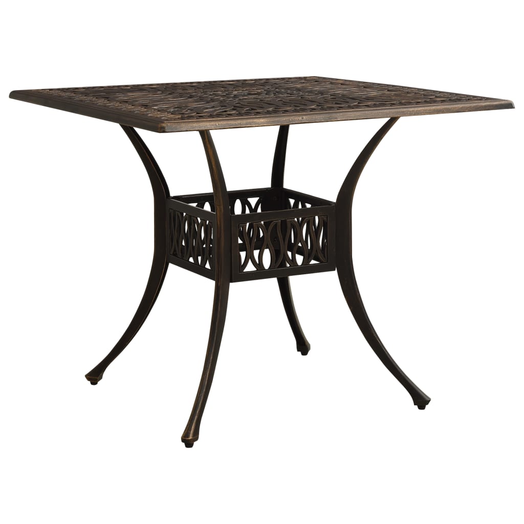 vidaXL Garden Table Bronze 90x90x73 cm Cast Aluminium - Brown