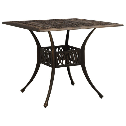 vidaXL Garden Table Bronze 90x90x73 cm Cast Aluminium - Brown