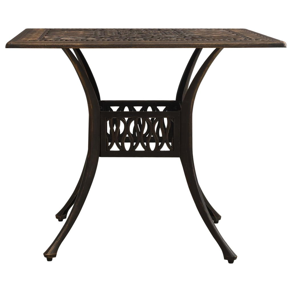 vidaXL Garden Table Bronze 90x90x73 cm Cast Aluminium - Brown