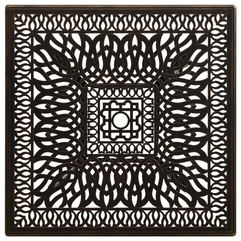 vidaXL Garden Table Bronze 90x90x73 cm Cast Aluminium - Brown